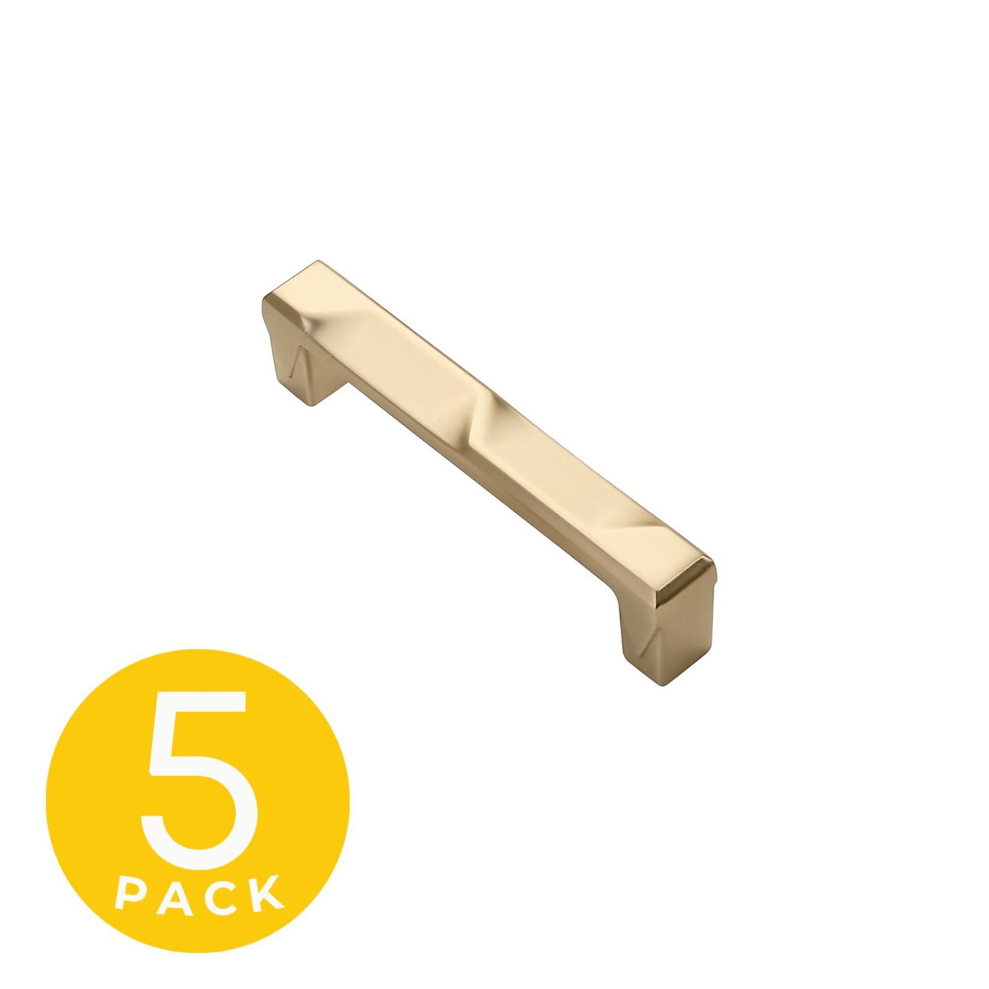 Sapphire, Geiger Series 3-3/4 in. (96 mm) Center-to-Center Modern Gold Cabinet Handle/Pull (5 Pack), #SP-3771-96-BRA-5